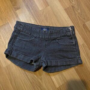 Women's Blue Asphalt Black Denim Shorts
